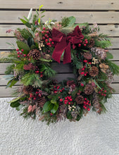 Load image into Gallery viewer, 'Beautifully Burgundy' Luxury Fresh Christmas Wreath