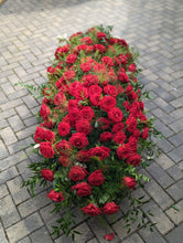 Load image into Gallery viewer, Fresh Luxury Red Rose Casket Spray Arrangement
