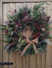 Load image into Gallery viewer, &#39;Cottage Garden&#39; Luxury Fresh Christmas Wreath
