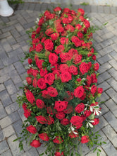Load image into Gallery viewer, Fresh Luxury Red Rose Casket Spray Arrangement
