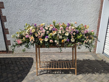 Load image into Gallery viewer, Fresh full length casket spray funeral arrangement. 

