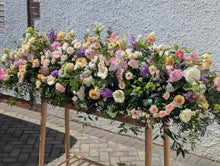 Load image into Gallery viewer, Colorful floral arrangement for casket. 
